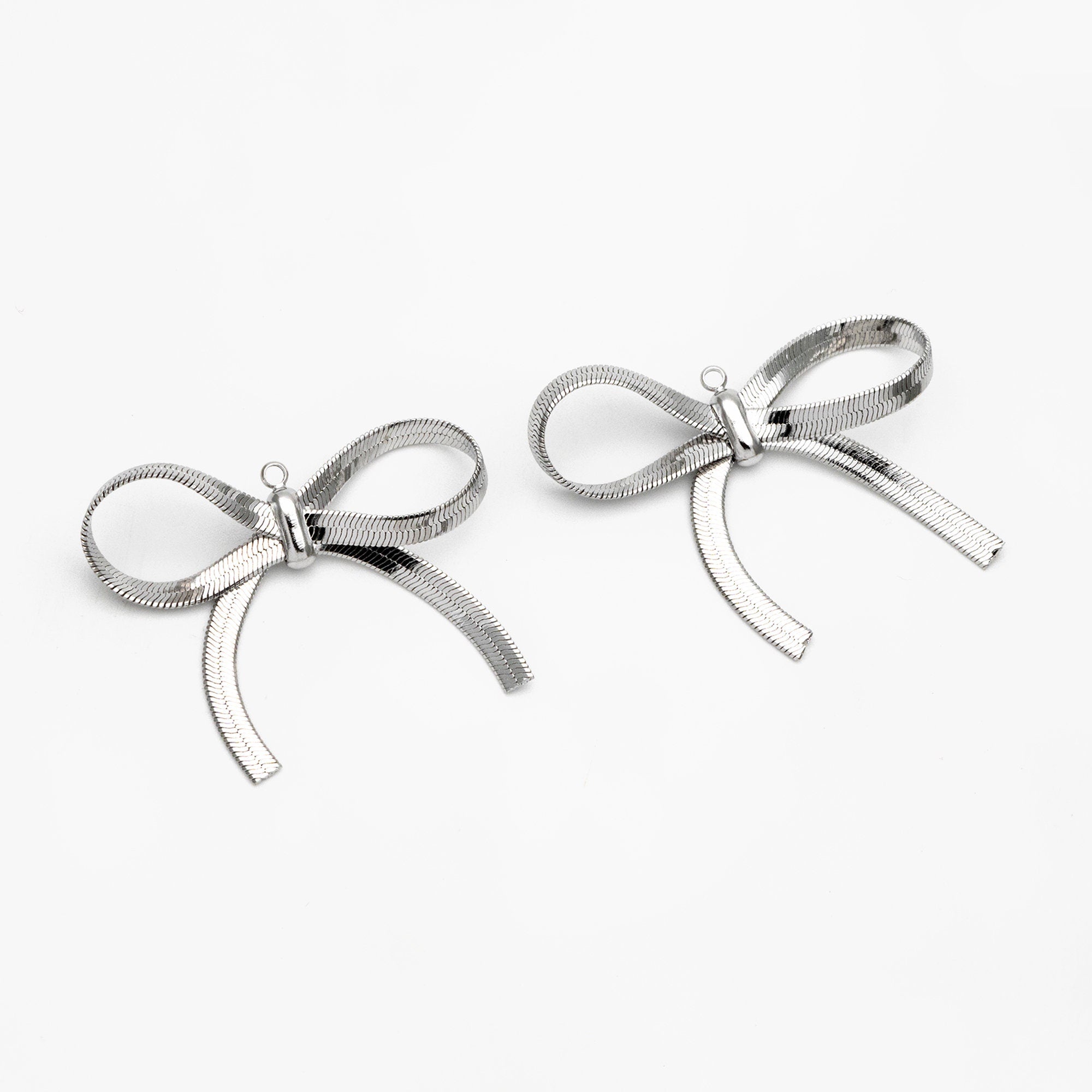 10pcs Gold/ Rhodium plated Bowknot Charms, Large Bow Knot Pendants 35x37mm (#GB-2745-G)